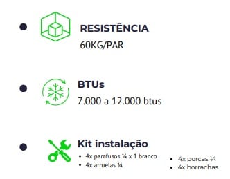 Suporte Split 400Mm Aço 1,2Mm - 6000Btu Até 12000Btu - Image 3