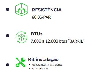 Suporte Split 450Mm Aço 1,2Mm - 7000Btu Até 12000Btu - Barril - Image 4