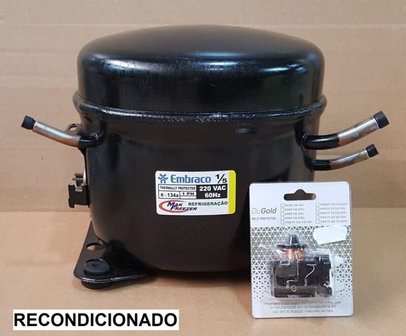 Compressor Motor De Geladeira Recondicionado Modelo Em 1/5Hp 110V